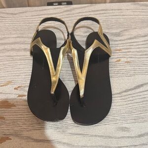 Giuseppe Zanotti Gold and Black Sandals